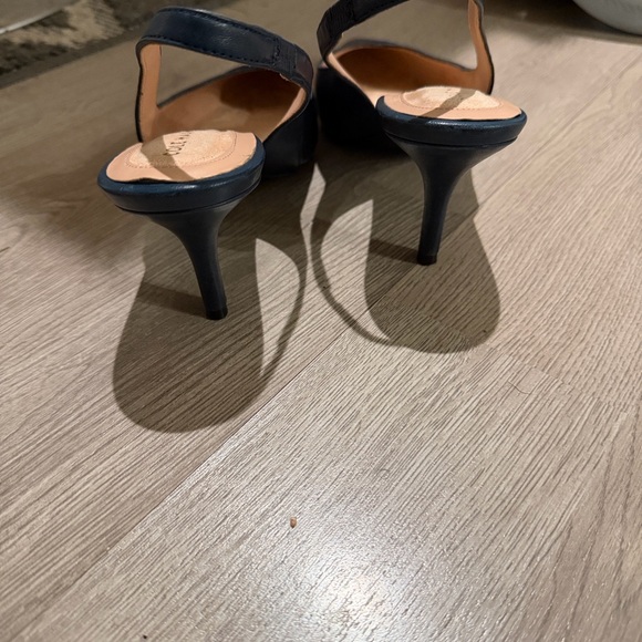 Cole Haan Navy Pointed Toe Slingback Pumps - Picture 5 of 8
